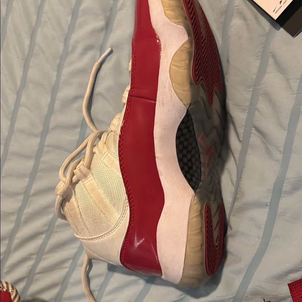 Jordan Kids Athletic Shoes Red and Cream